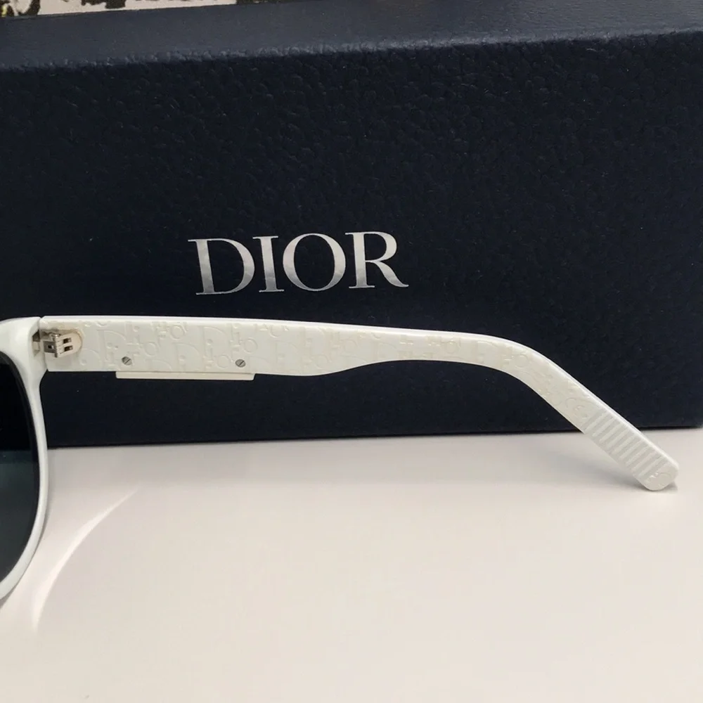New Authentic Dior White Acetate Sunglasses DIOR B23 R 11